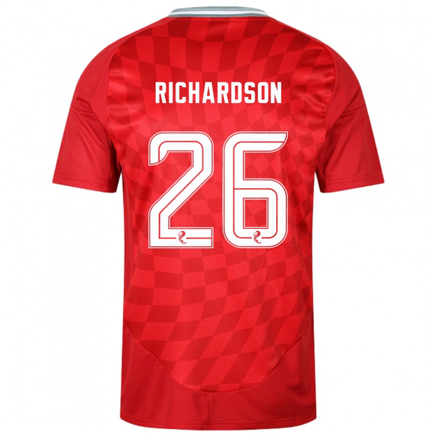 Men Football Jayden Richardson #26 Red Home Jersey 2024/25 T-Shirt Uk