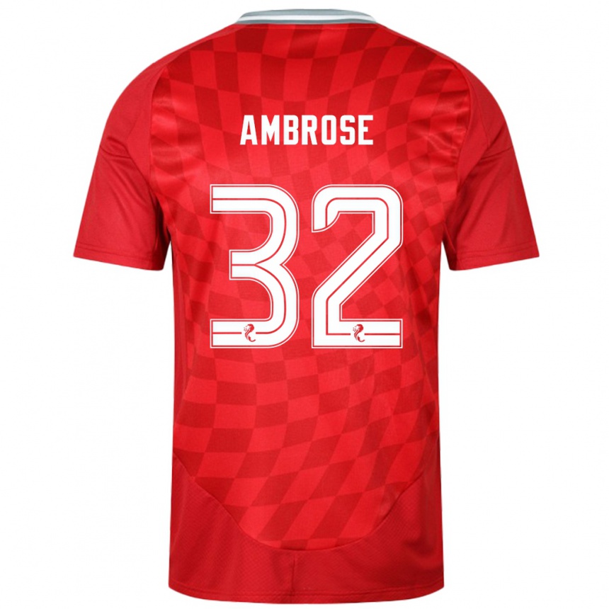 Men Football Peter Ambrose #32 Red Home Jersey 2024/25 T-Shirt Uk