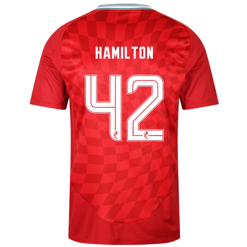 Men Football Brendan Hamilton #42 Red Home Jersey 2024/25 T-Shirt Uk