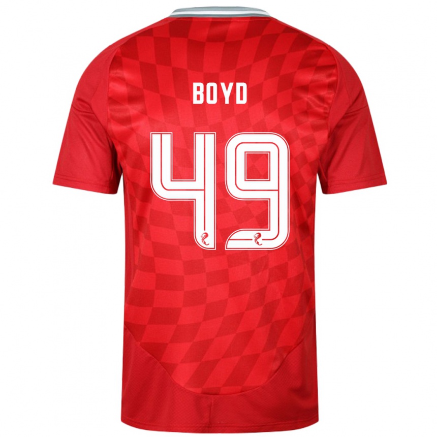 Men Football Fletcher Boyd #49 Red Home Jersey 2024/25 T-Shirt Uk