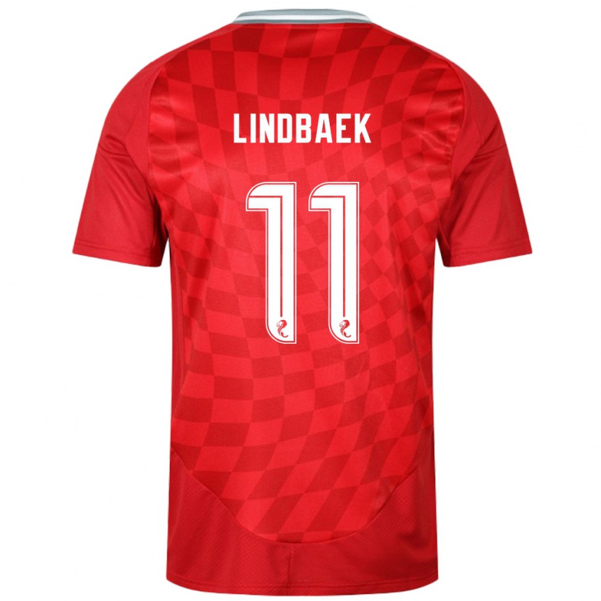 Men Football Adele Lindbaek #11 Red Home Jersey 2024/25 T-Shirt Uk