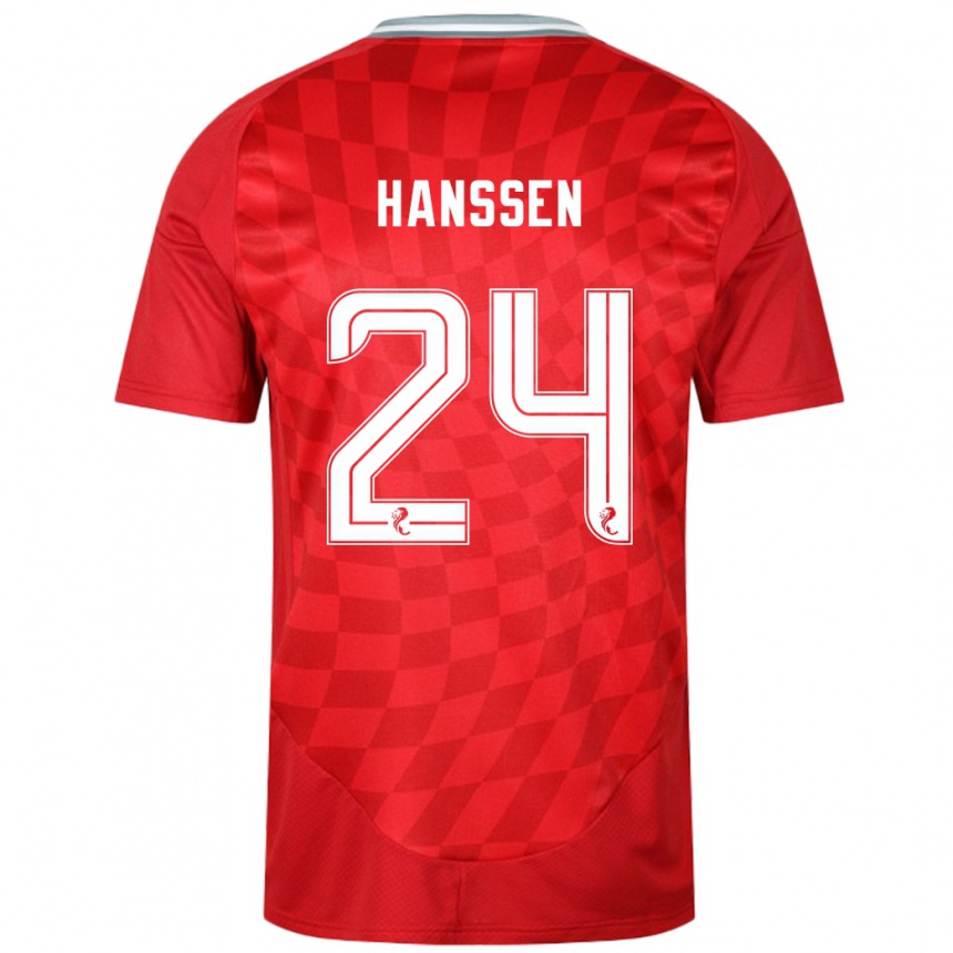 Men Football Nadine Hanssen #24 Red Home Jersey 2024/25 T-Shirt Uk