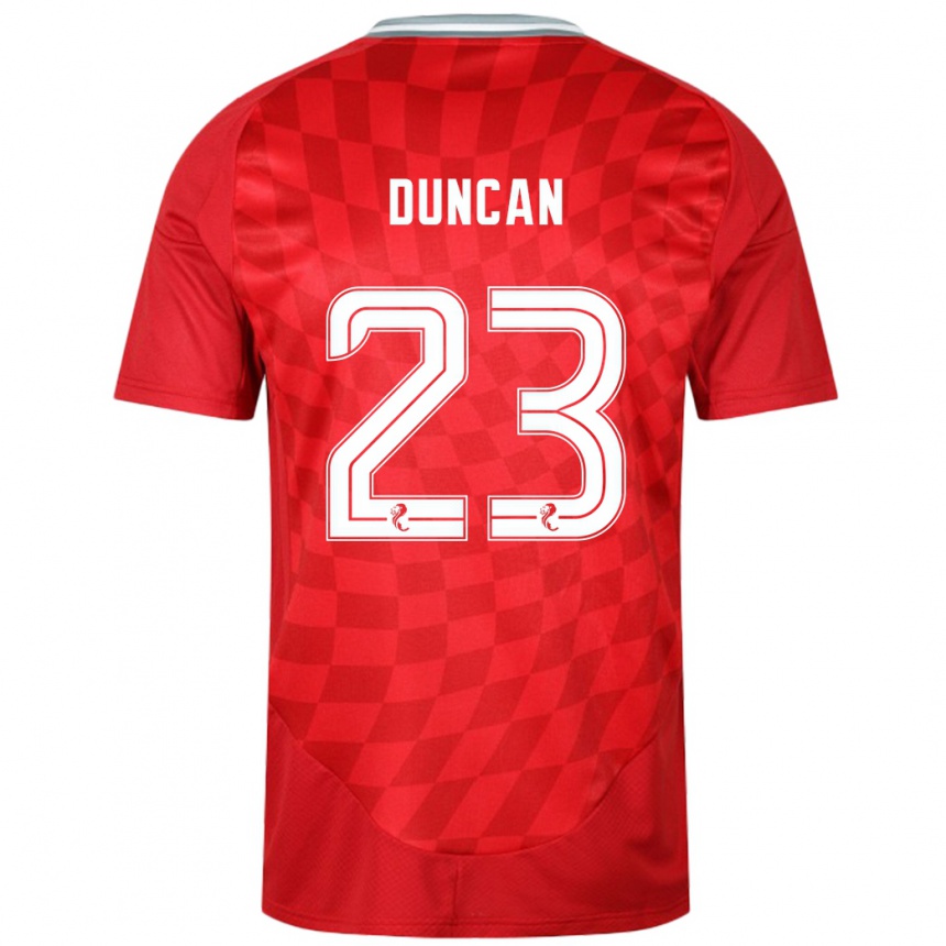 Men Football Ryan Duncan #23 Red Home Jersey 2024/25 T-Shirt Uk