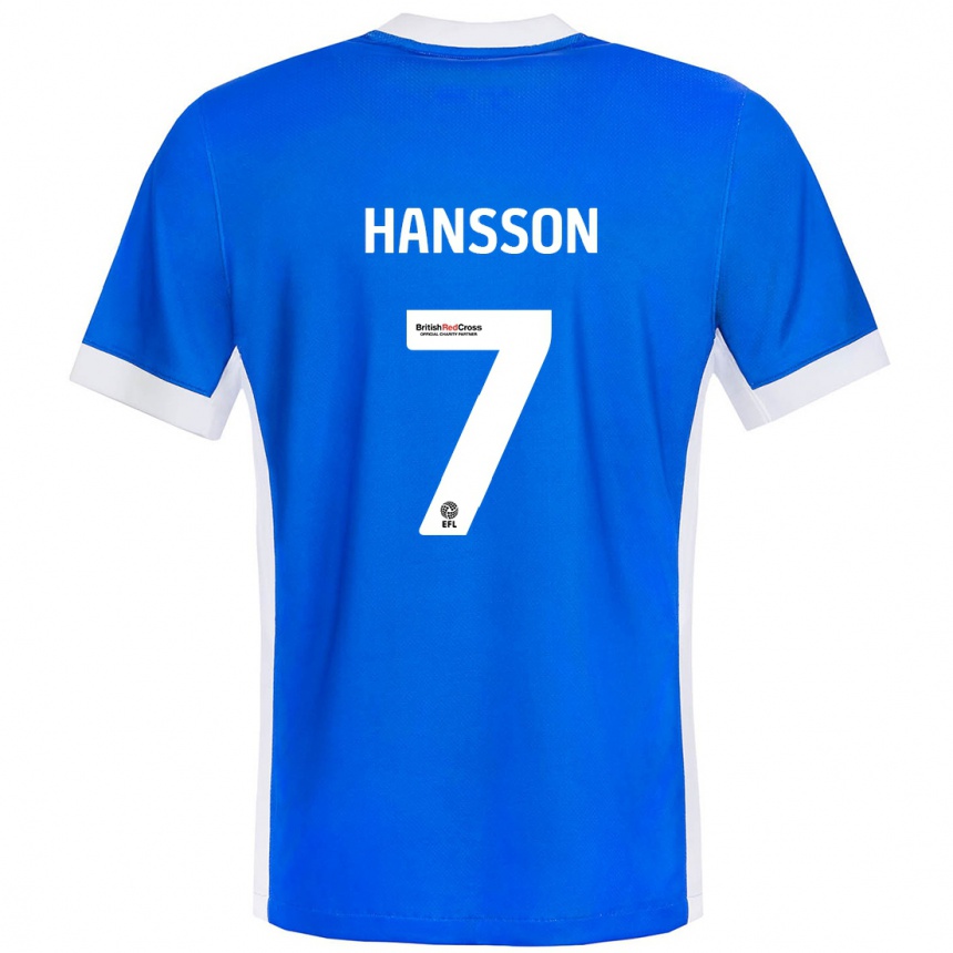 Men Football Emil Hansson #7 Blue White Home Jersey 2024/25 T-Shirt Uk