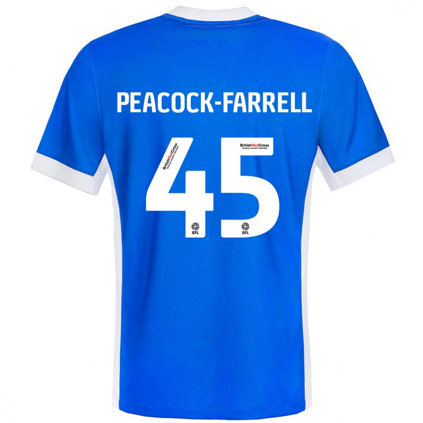 Men Football Bailey Peacock-Farrell #45 Blue White Home Jersey 2024/25 T-Shirt Uk