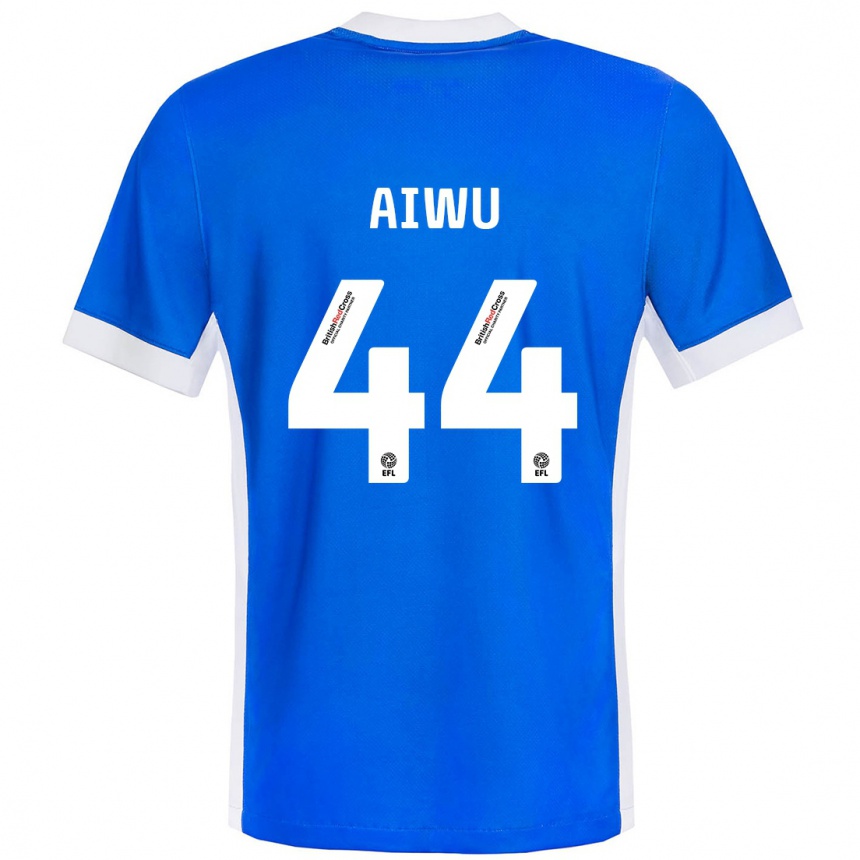 Men Football Emanuel Aiwu #44 Blue White Home Jersey 2024/25 T-Shirt Uk