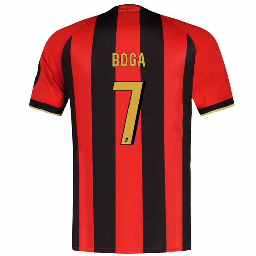 Men Football Jérémie Boga #7 Red Black Home Jersey 2024/25 T-Shirt Uk