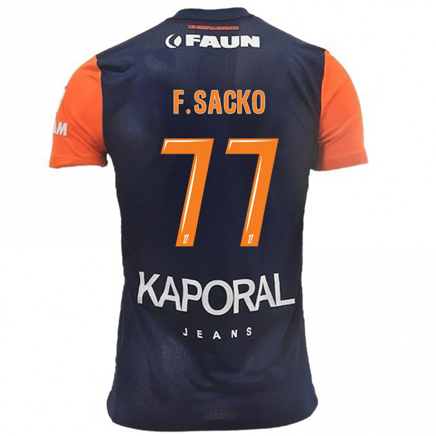 Men Football Falaye Sacko #77 Navy Blue Orange Home Jersey 2024/25 T-Shirt Uk