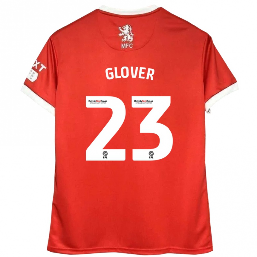 Men Football Tom Glover #23 Red White Home Jersey 2024/25 T-Shirt Uk