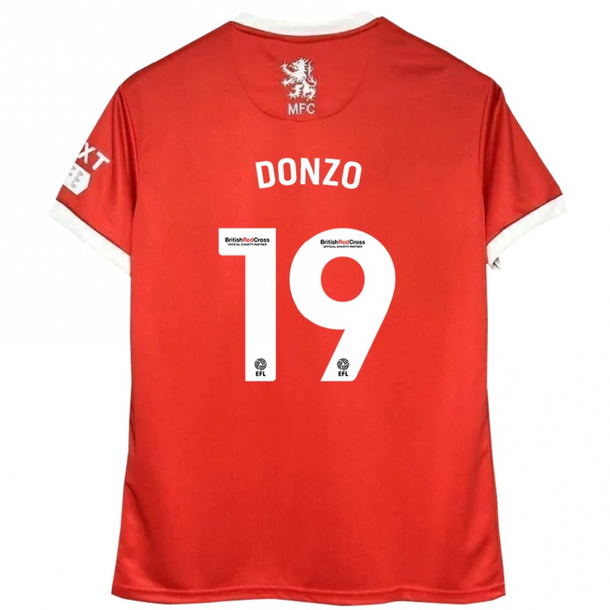 Men Football Jolie Donzo #19 Red White Home Jersey 2024/25 T-Shirt Uk