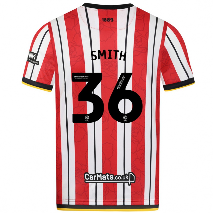 Men Football Joshua Smith #36 Red White Stripes Home Jersey 2024/25 T-Shirt Uk