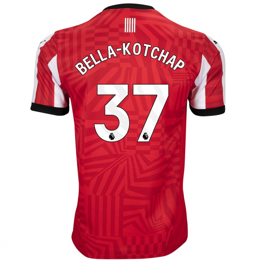 Men Football Armel Bella-Kotchap #37 Red White Home Jersey 2024/25 T-Shirt Uk