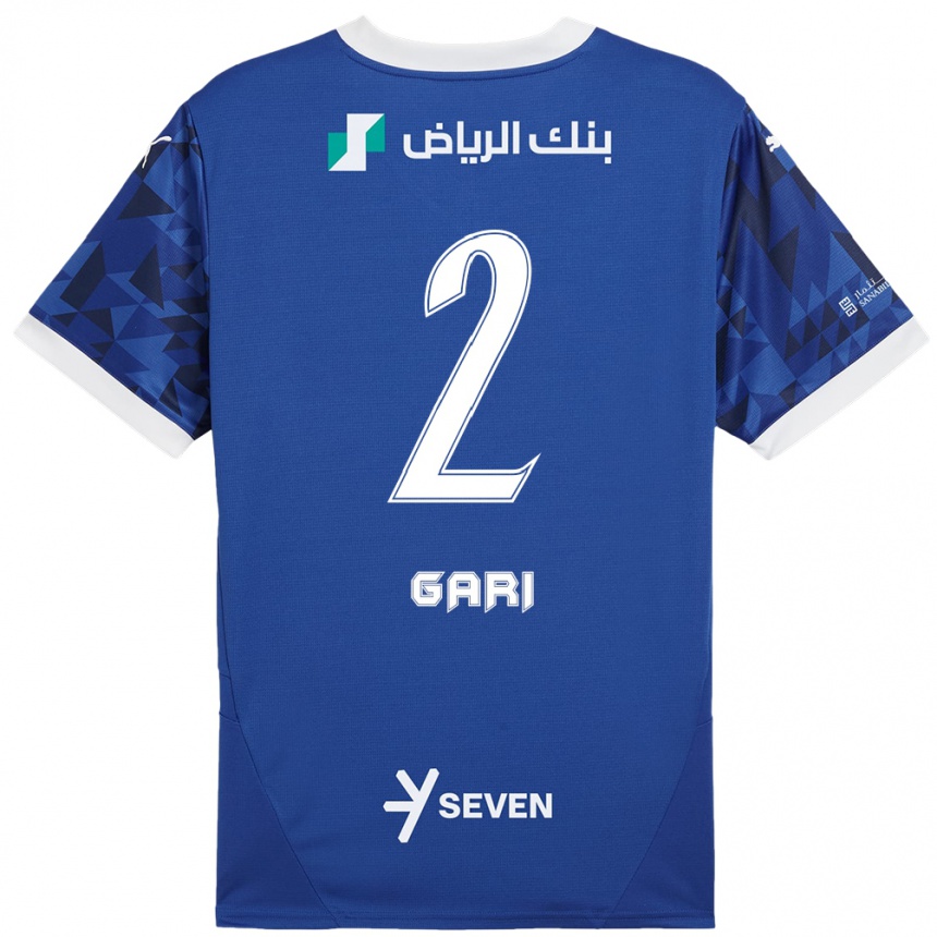 Men Football Fatimah Gari #2 Dark Blue White Home Jersey 2024/25 T-Shirt Uk