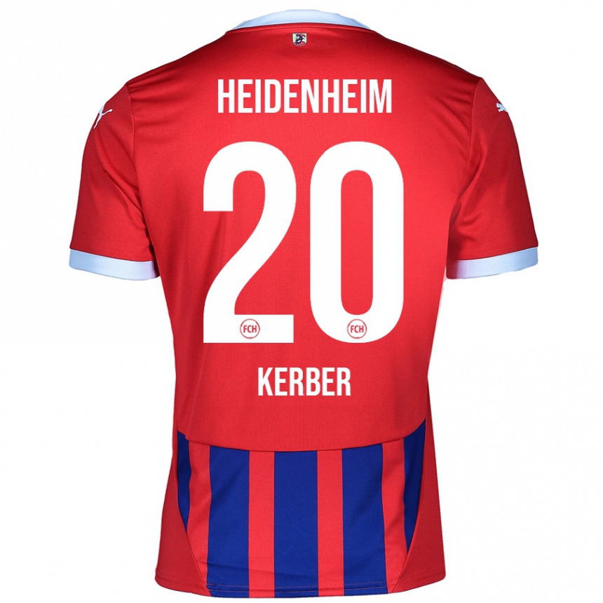 Men Football Luca Kerber #20 Red Blue Home Jersey 2024/25 T-Shirt Uk