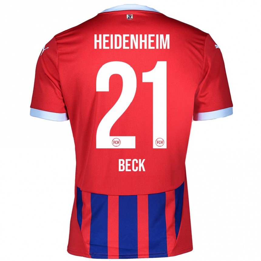 Men Football Adrian Beck #21 Red Blue Home Jersey 2024/25 T-Shirt Uk