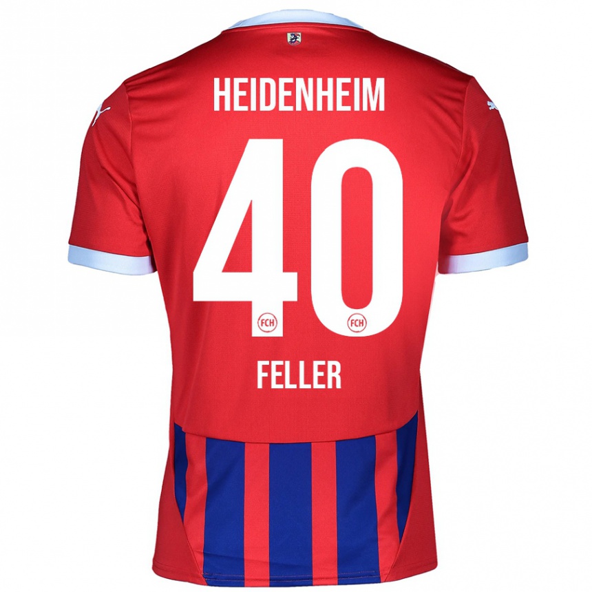 Men Football Frank Feller #40 Red Blue Home Jersey 2024/25 T-Shirt Uk