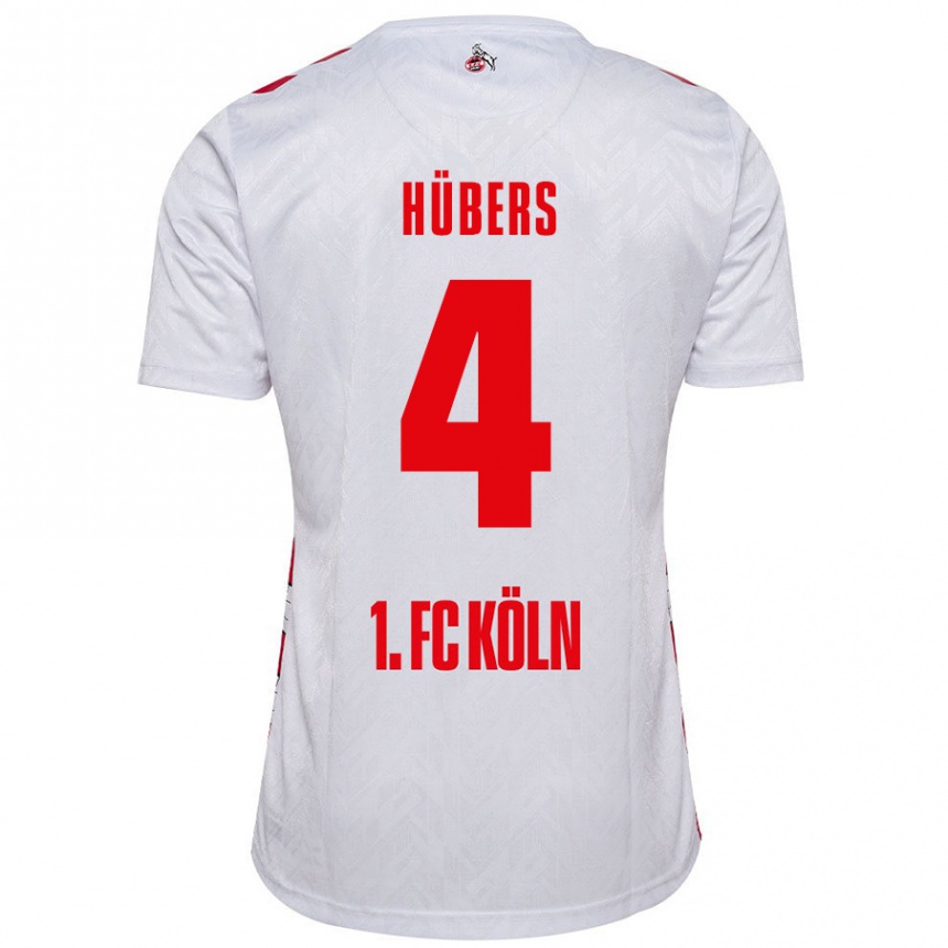 Men Football Timo Hübers #4 White Red Home Jersey 2024/25 T-Shirt Uk