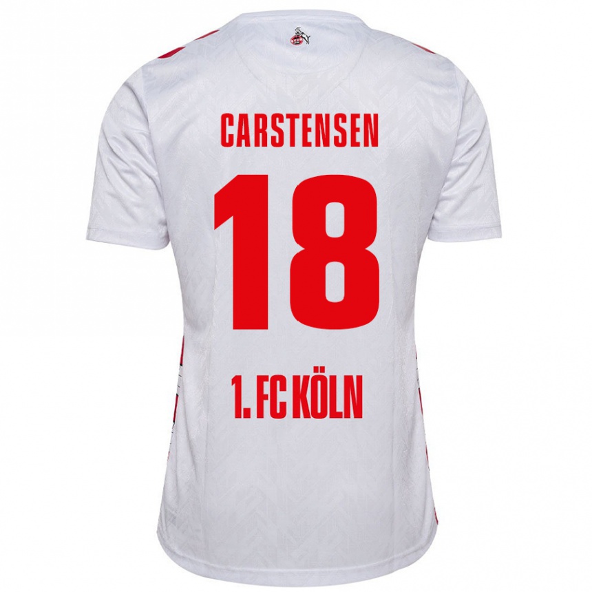 Men Football Rasmus Carstensen #18 White Red Home Jersey 2024/25 T-Shirt Uk