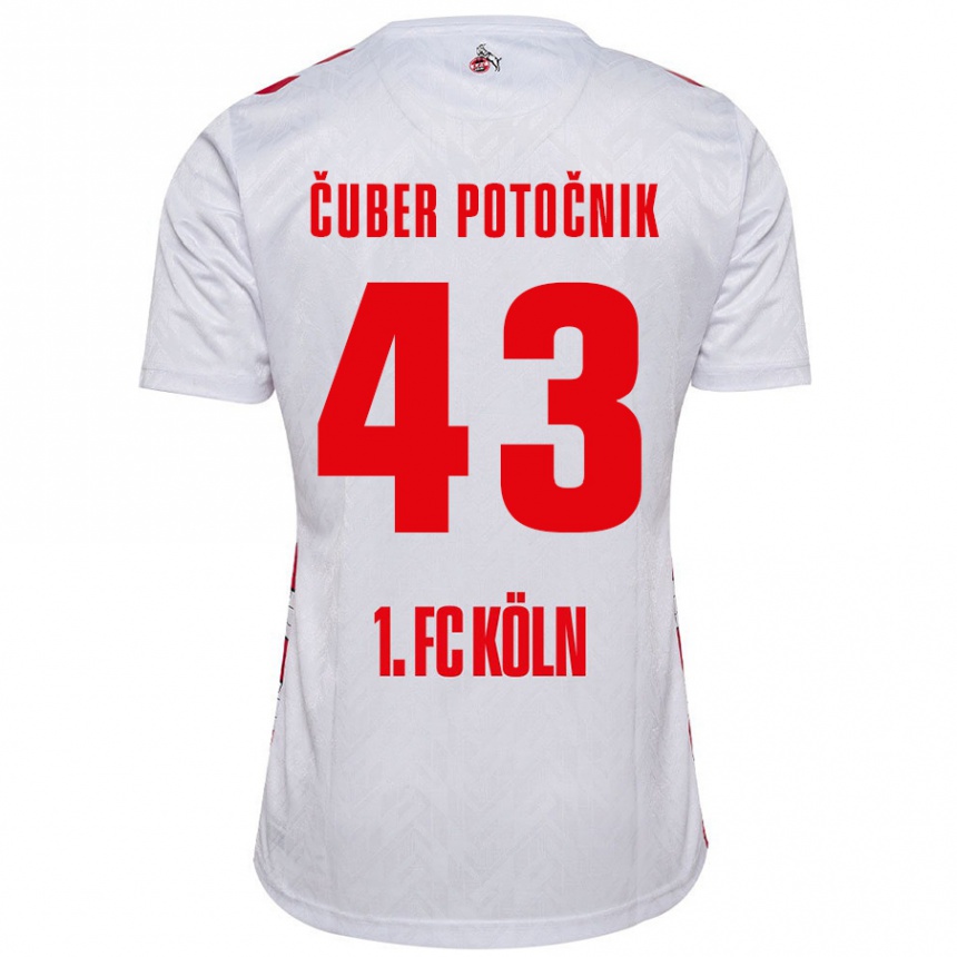 Men Football Jaka Cuber Potocnik #43 White Red Home Jersey 2024/25 T-Shirt Uk