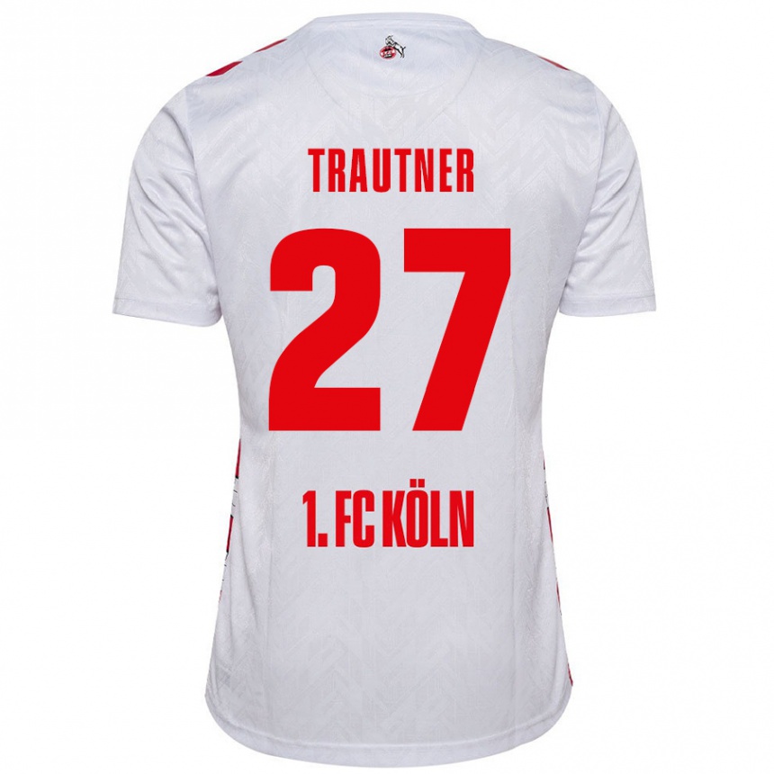 Men Football Tobias Trautner #27 White Red Home Jersey 2024/25 T-Shirt Uk