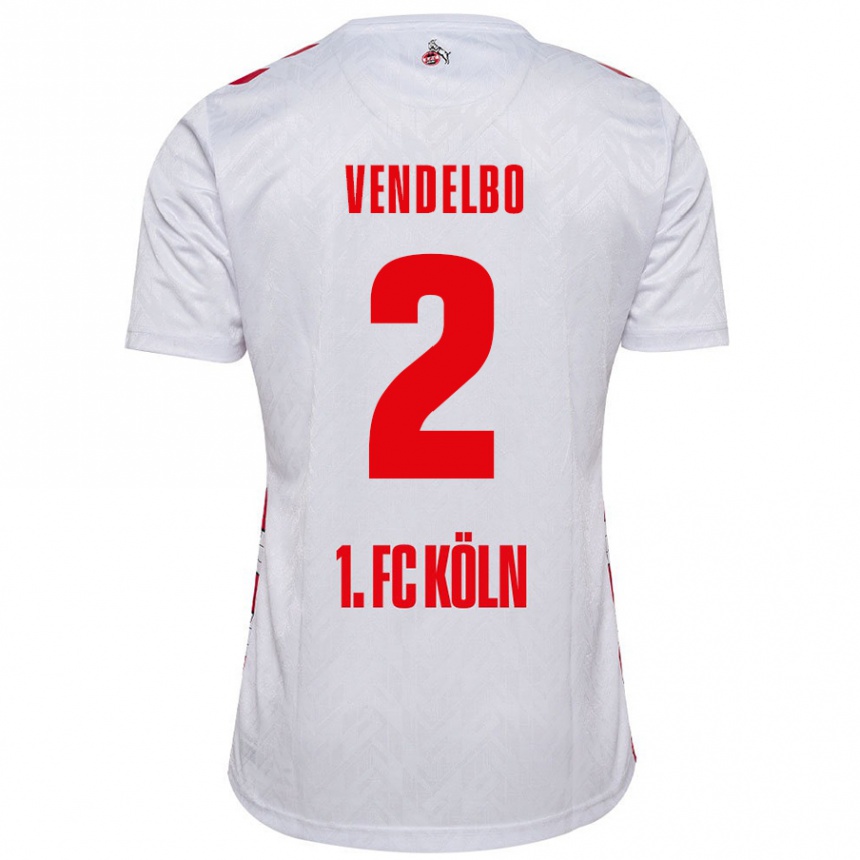 Men Football Sofie Vendelbo #2 White Red Home Jersey 2024/25 T-Shirt Uk