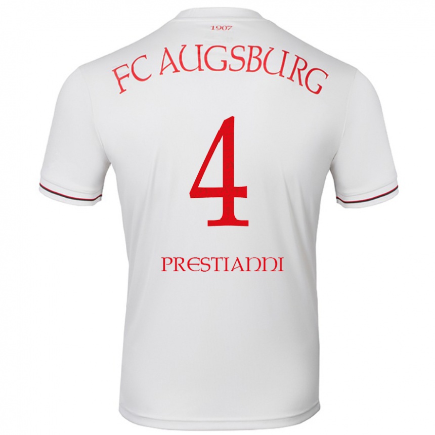 Men Football Luis Prestianni #4 White Home Jersey 2024/25 T-Shirt Uk