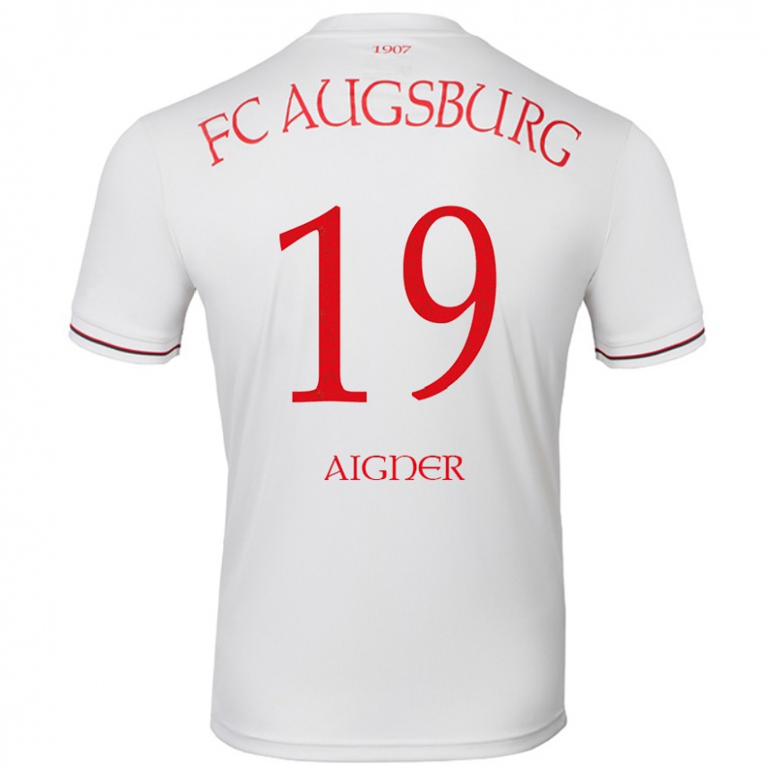 Men Football Lukas Aigner #19 White Home Jersey 2024/25 T-Shirt Uk