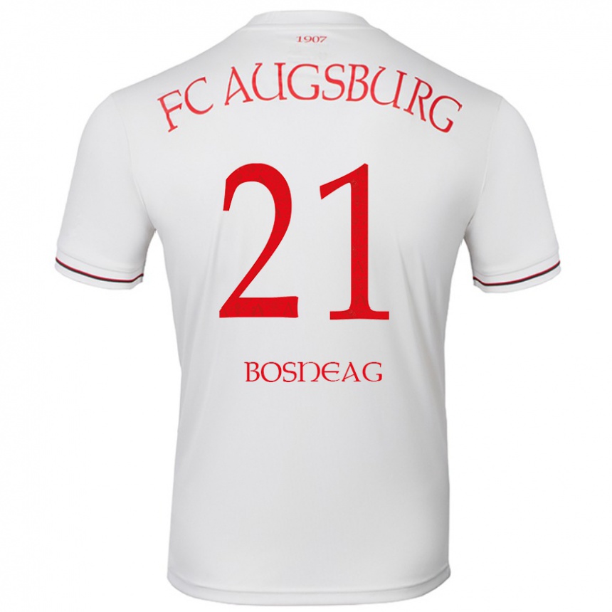 Men Football Ioan Boșneag #21 White Home Jersey 2024/25 T-Shirt Uk