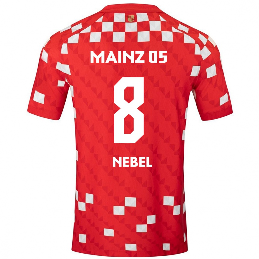 Men Football Paul Nebel #8 White Red Home Jersey 2024/25 T-Shirt Uk