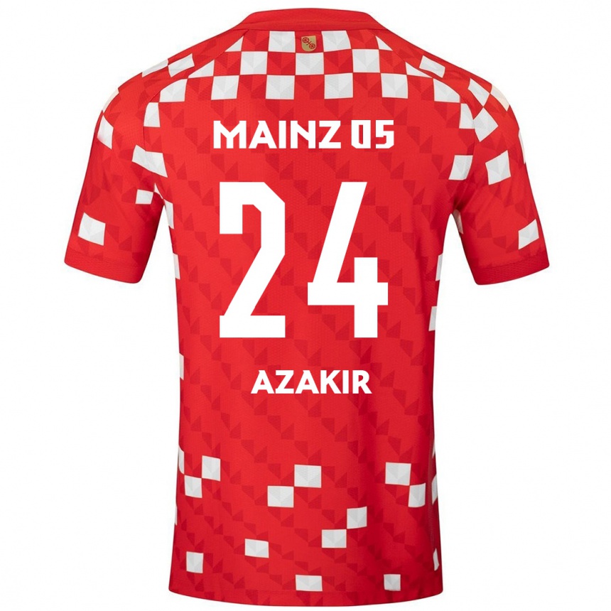 Men Football Dennis Azakir #24 White Red Home Jersey 2024/25 T-Shirt Uk