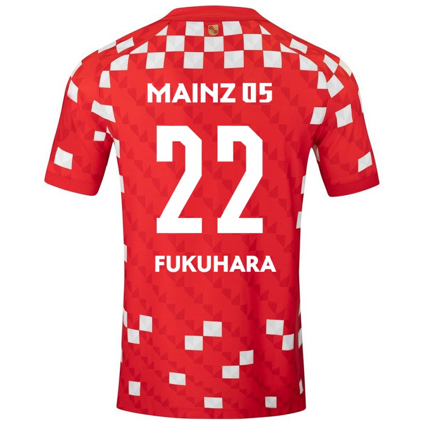 Men Football Yuuka Fukuhara #22 White Red Home Jersey 2024/25 T-Shirt Uk