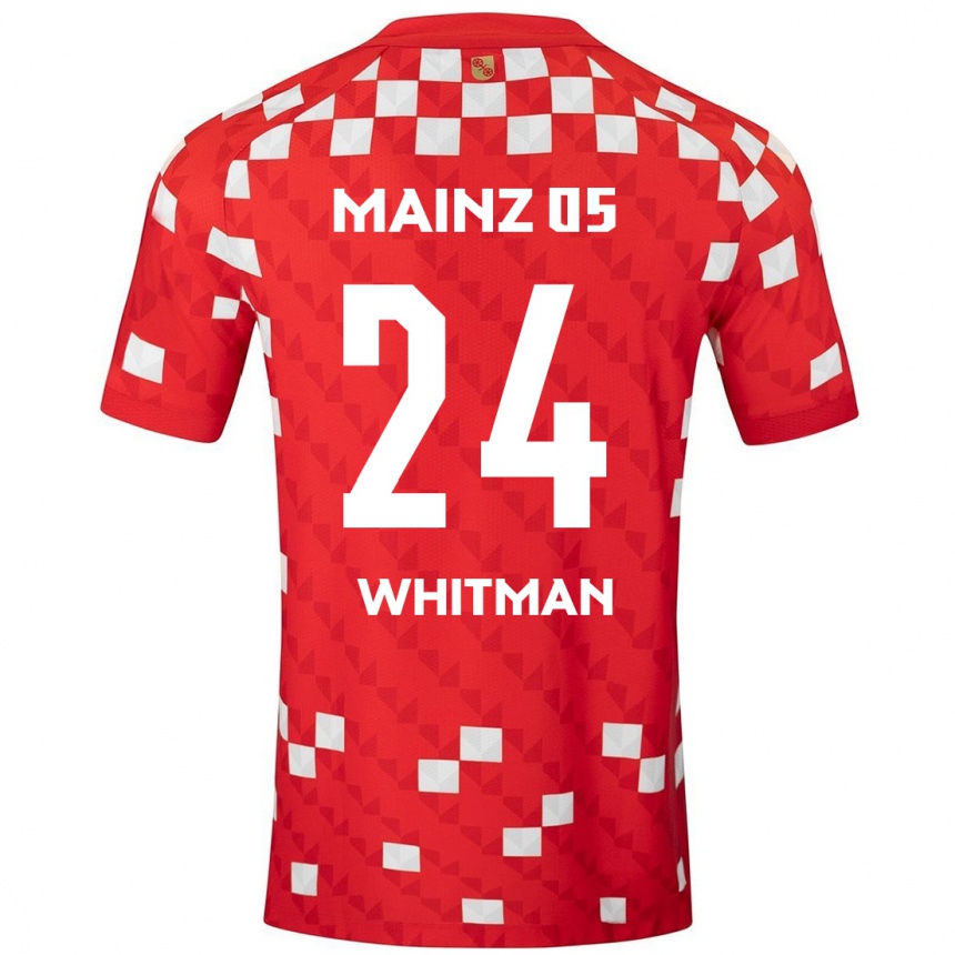 Men Football Katherine Whitman #24 White Red Home Jersey 2024/25 T-Shirt Uk