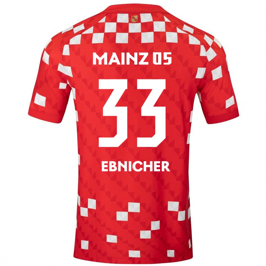 Men Football Sabine Ebnicher #33 White Red Home Jersey 2024/25 T-Shirt Uk