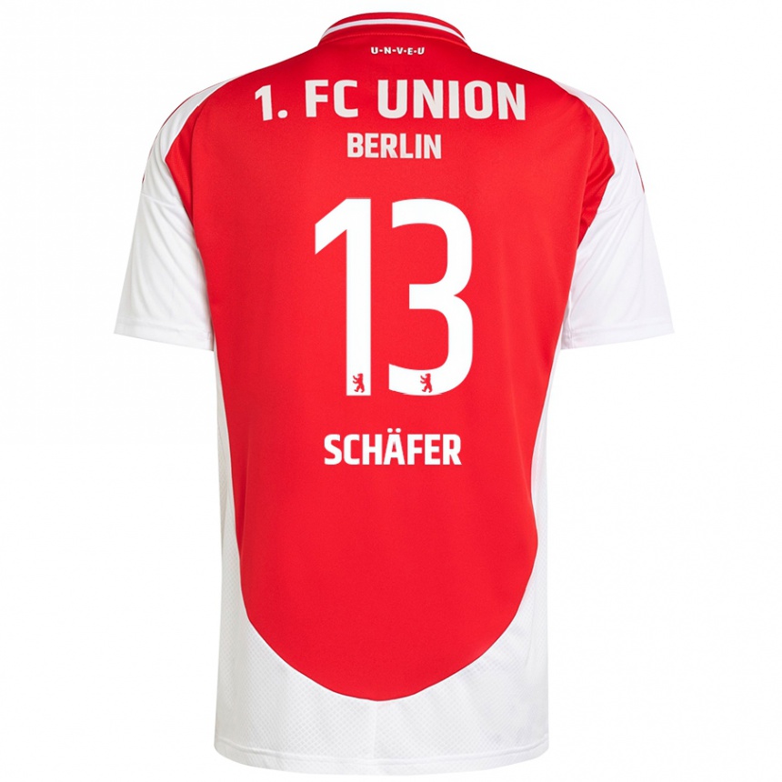 Men Football András Schäfer #13 Red White Home Jersey 2024/25 T-Shirt Uk