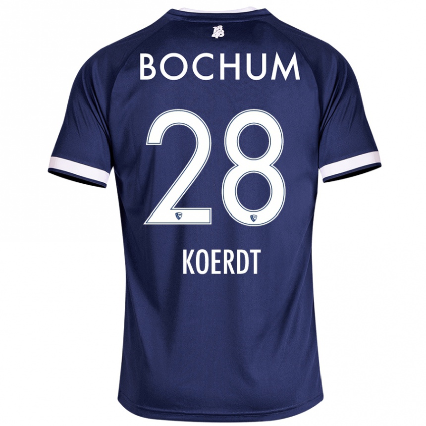 Men Football Lennart Koerdt #28 Dark Blue Home Jersey 2024/25 T-Shirt Uk