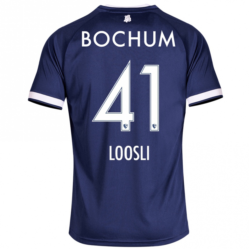 Men Football Noah Loosli #41 Dark Blue Home Jersey 2024/25 T-Shirt Uk