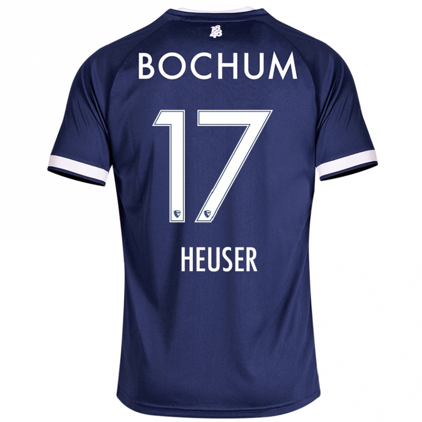 Men Football Ben Heuser #17 Dark Blue Home Jersey 2024/25 T-Shirt Uk