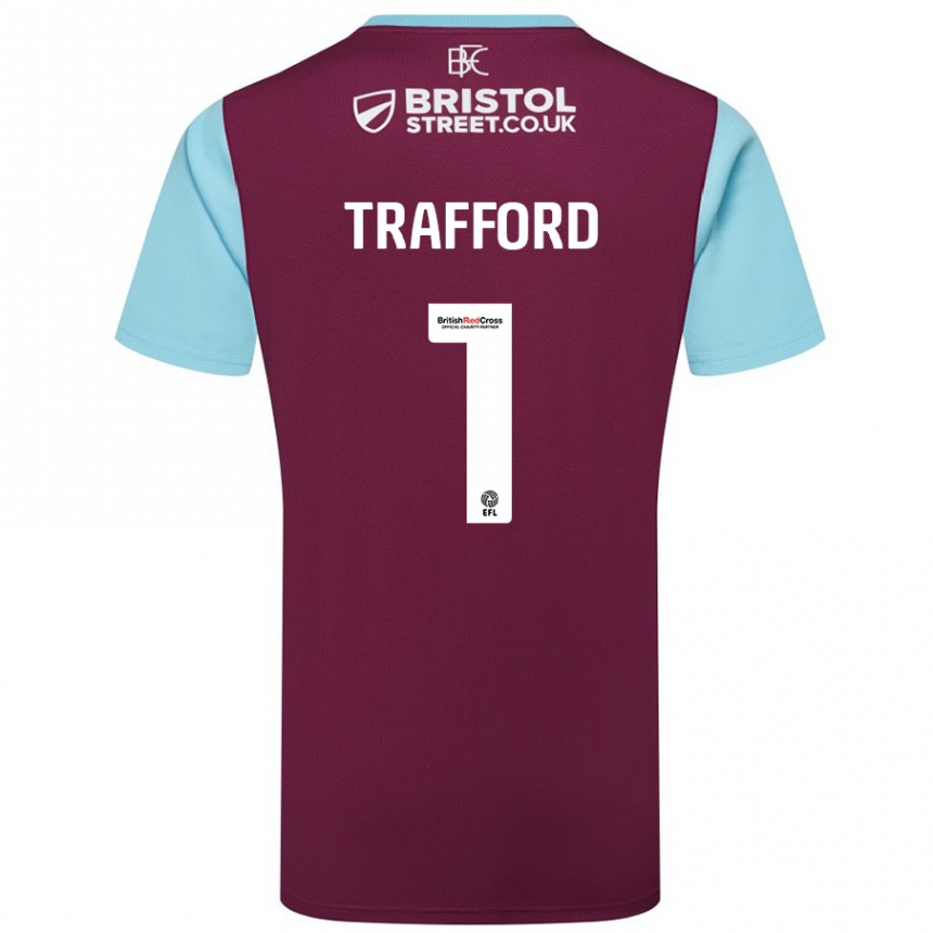 Men Football James Trafford #1 Burgundy Sky Blue Home Jersey 2024/25 T-Shirt Uk