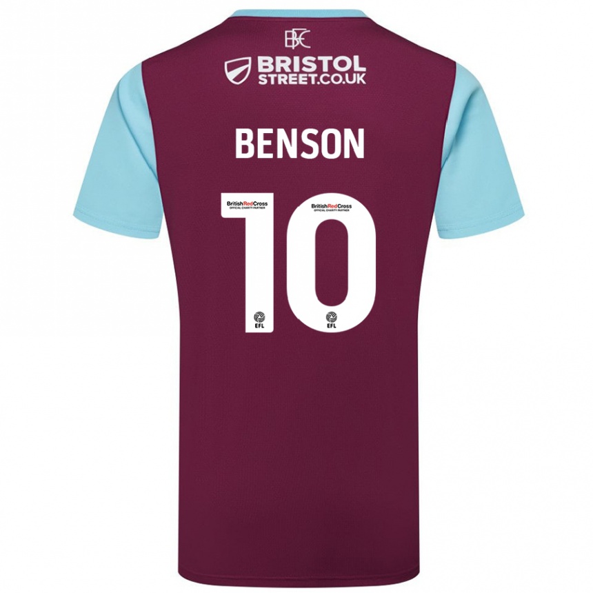 Men Football Benson Manuel #10 Burgundy Sky Blue Home Jersey 2024/25 T-Shirt Uk