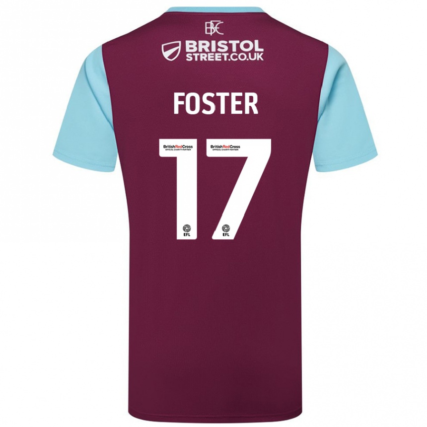 Men Football Lyle Foster #17 Burgundy Sky Blue Home Jersey 2024/25 T-Shirt Uk