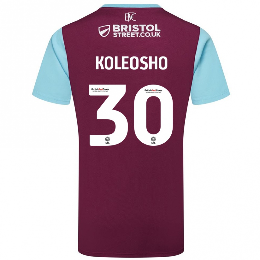 Men Football Luca Koleosho #30 Burgundy Sky Blue Home Jersey 2024/25 T-Shirt Uk