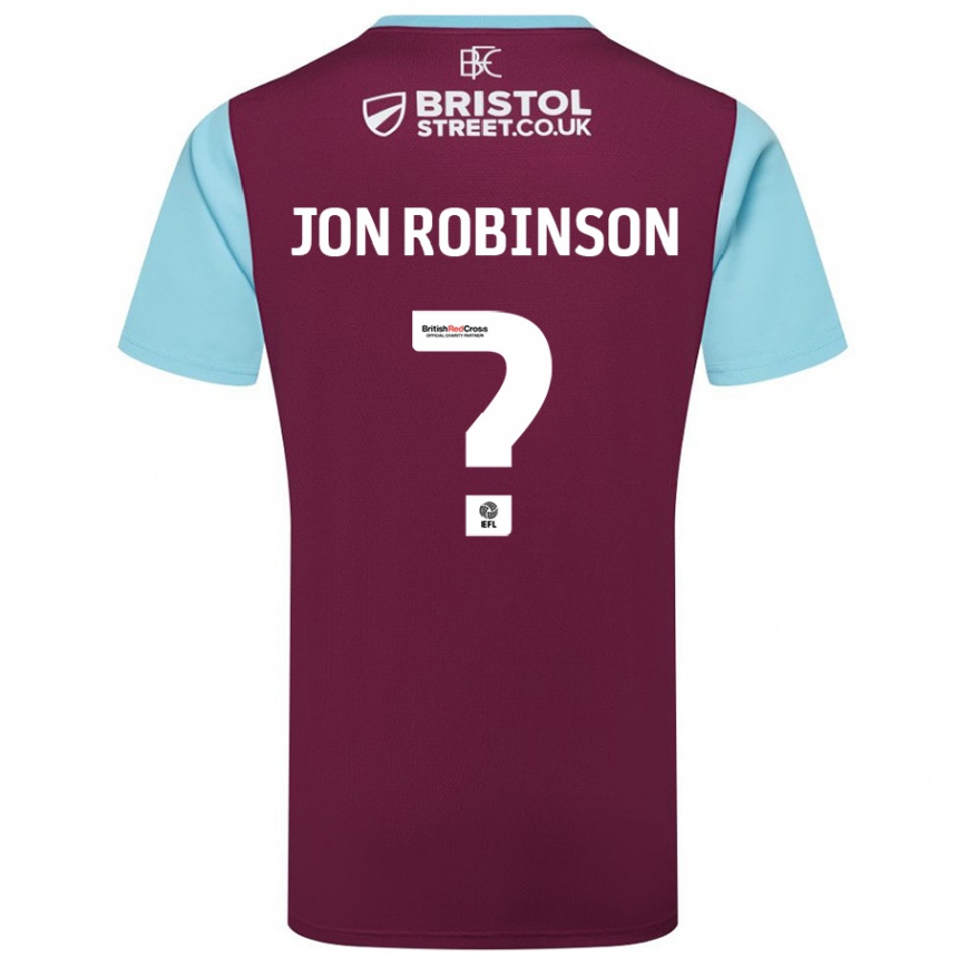 Men Football Jon Ander Vilar Robinson #0 Burgundy Sky Blue Home Jersey 2024/25 T-Shirt Uk