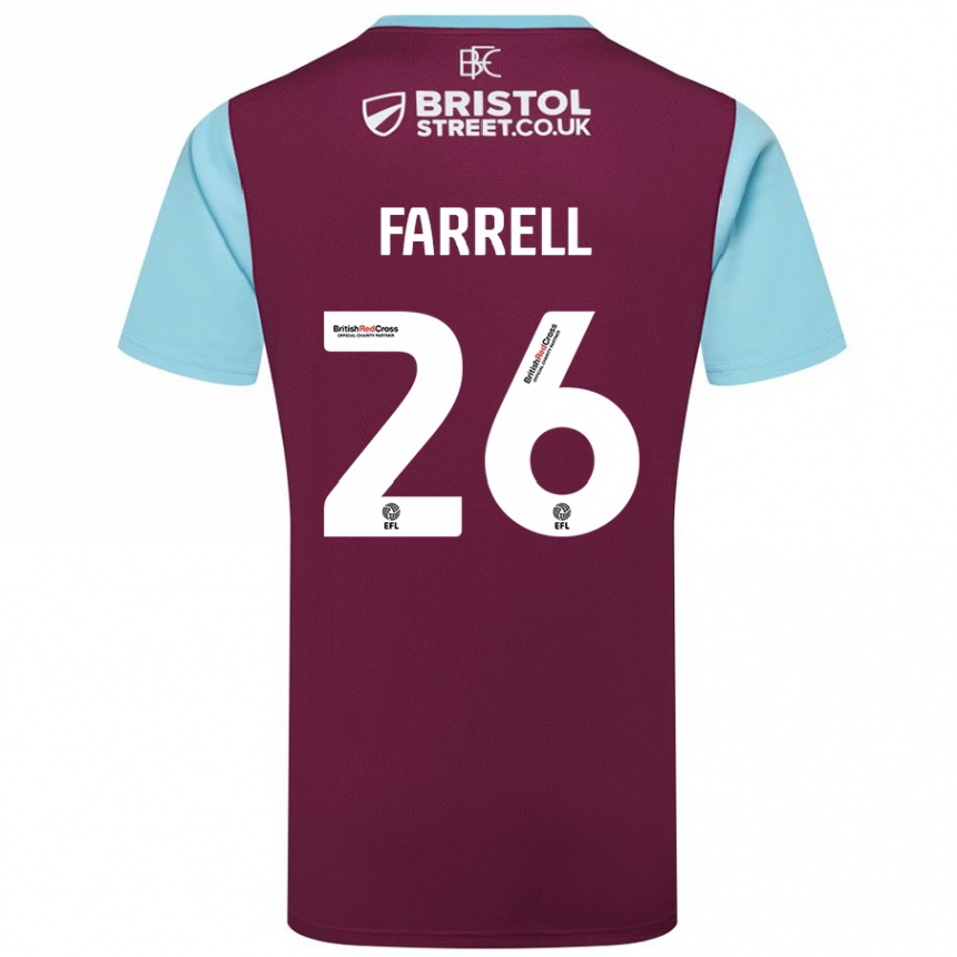 Men Football Lucy Farrell #26 Burgundy Sky Blue Home Jersey 2024/25 T-Shirt Uk