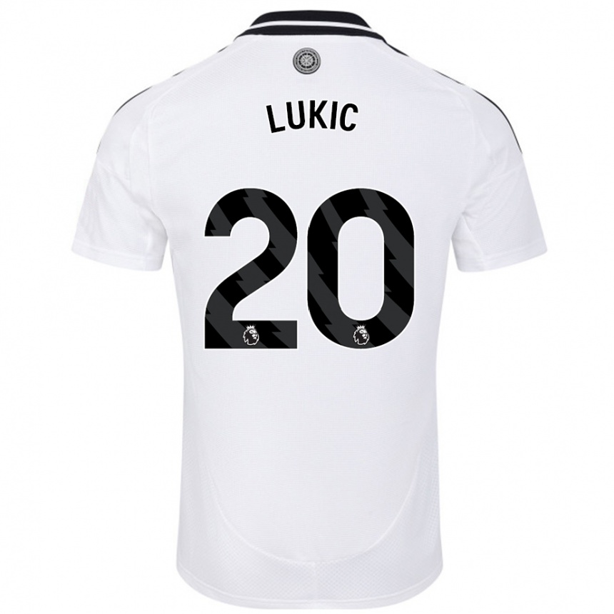 Men Football Saša Lukić #20 White Home Jersey 2024/25 T-Shirt Uk