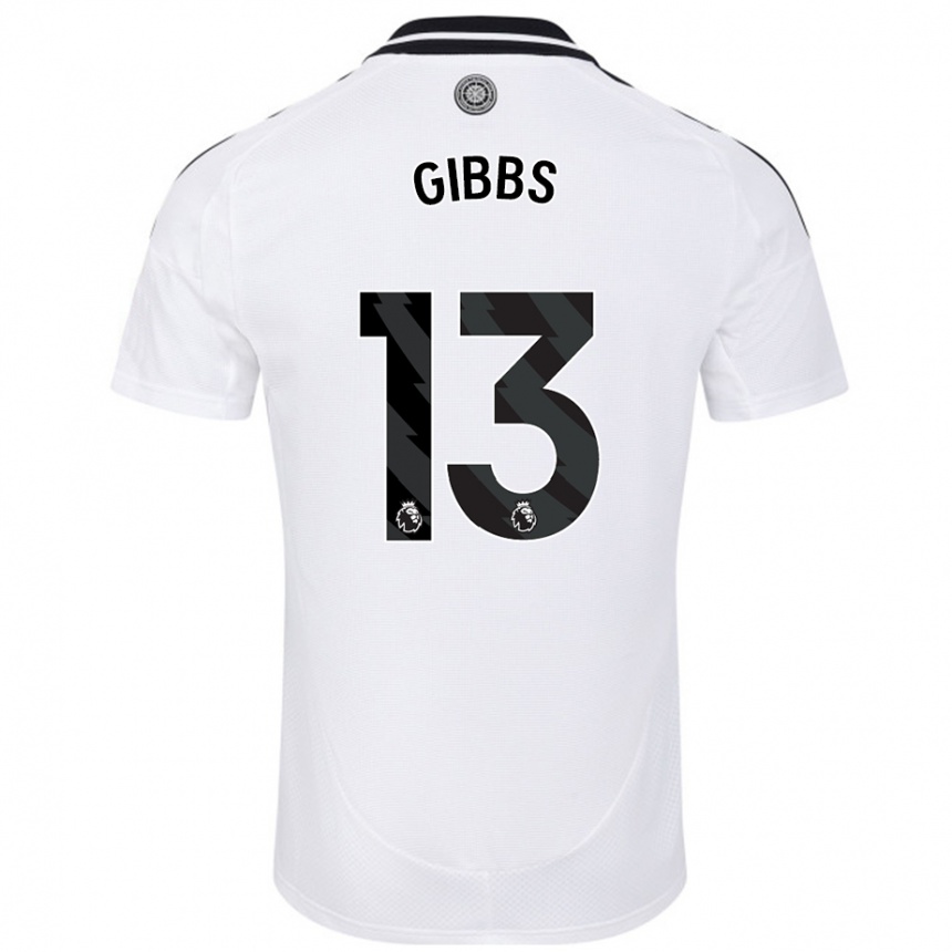 Men Football Frankie Gibbs #13 White Home Jersey 2024/25 T-Shirt Uk