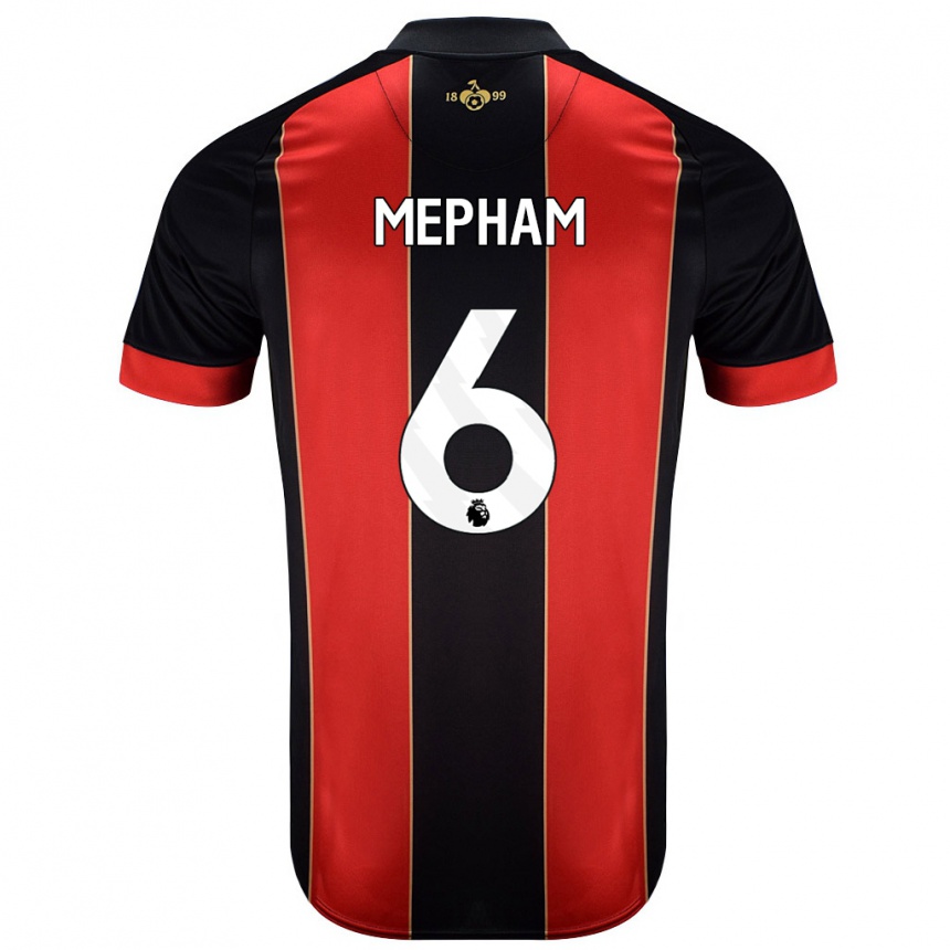 Men Football Chris Mepham #6 Red Black Home Jersey 2024/25 T-Shirt Uk