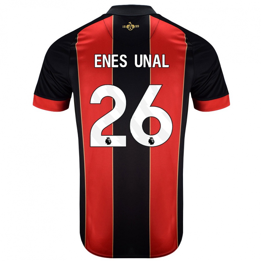 Men Football Enes Ünal #26 Red Black Home Jersey 2024/25 T-Shirt Uk