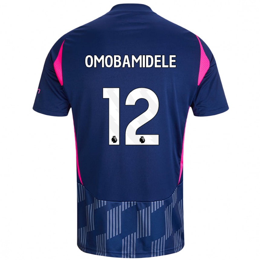 Men Football Andrew Omobamidele #12 Royal Blue Pink Away Jersey 2024/25 T-Shirt Uk