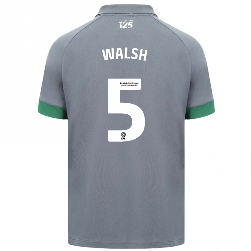 Men Football Siobhan Walsh #5 Dark Gray Away Jersey 2024/25 T-Shirt Uk