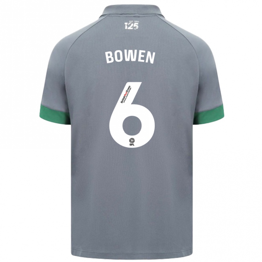 Men Football Megan Bowen #6 Dark Gray Away Jersey 2024/25 T-Shirt Uk